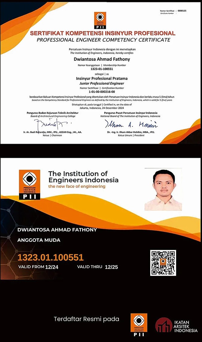 Legalitas insinyur Antosa Architect