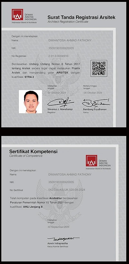 Legalitas arsitek Antosa Architect